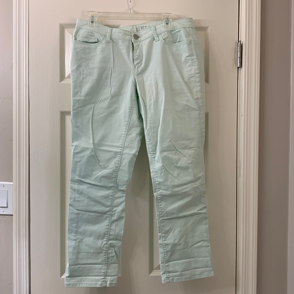 Loft modern straight light mint green pant
